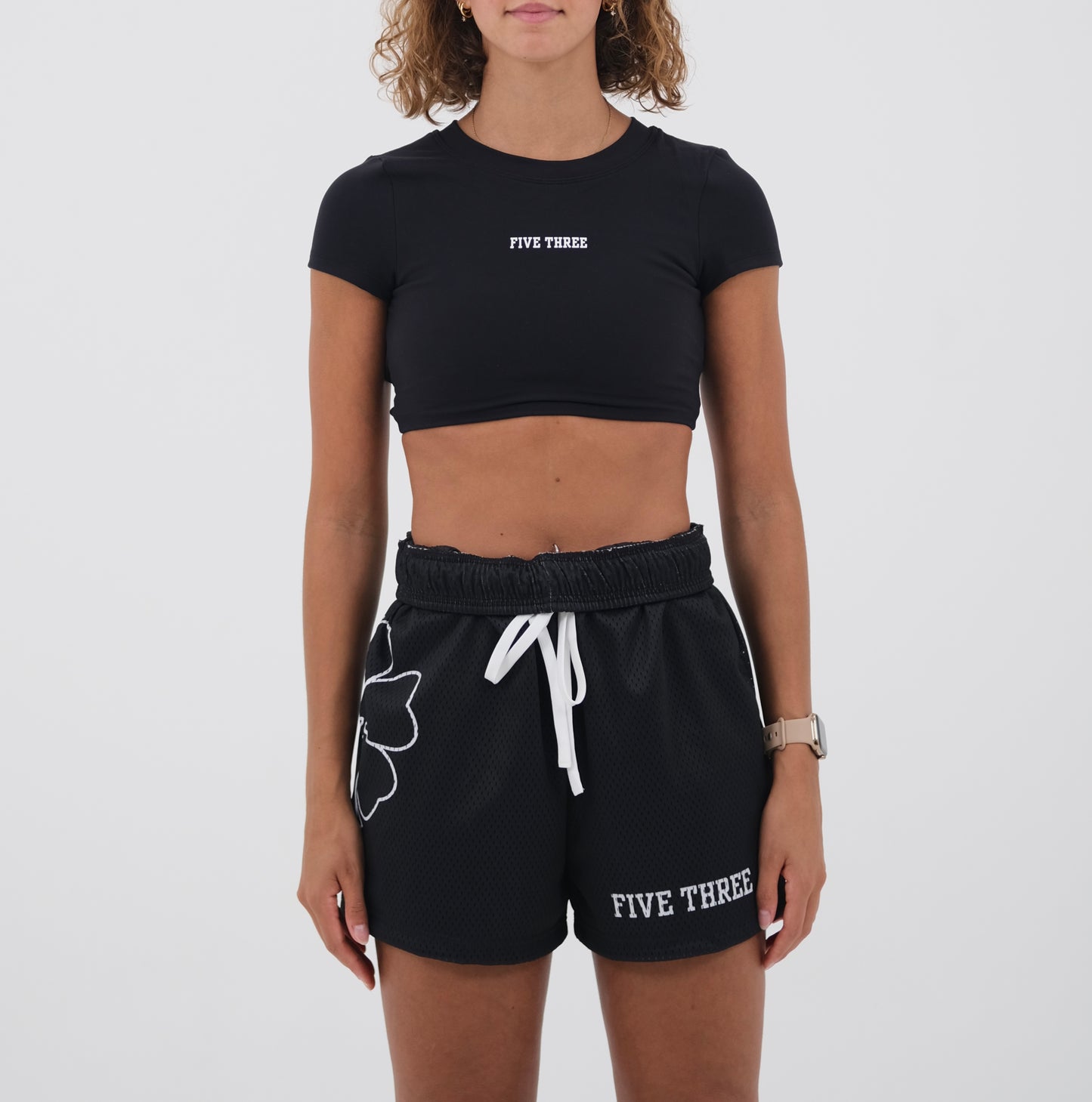 Top de sport court dos nu | Noir