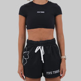 Top de sport court dos nu | Noir