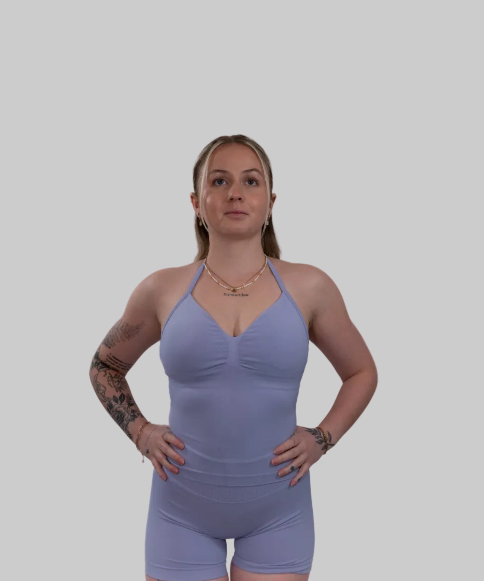 Top long avec support  | Mauve Pastel