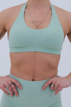 halterneck Sports Bra | White