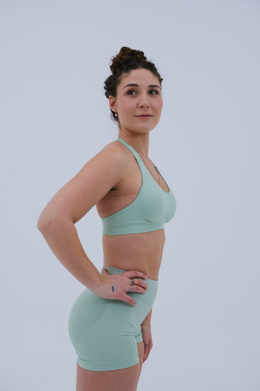 Soutien-gorge de sport dos nu | Vert Pastel