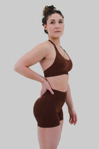 HalterNeck Sports Bra | Coffee
