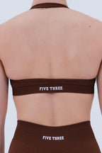 HalterNeck Sports Bra | Coffee