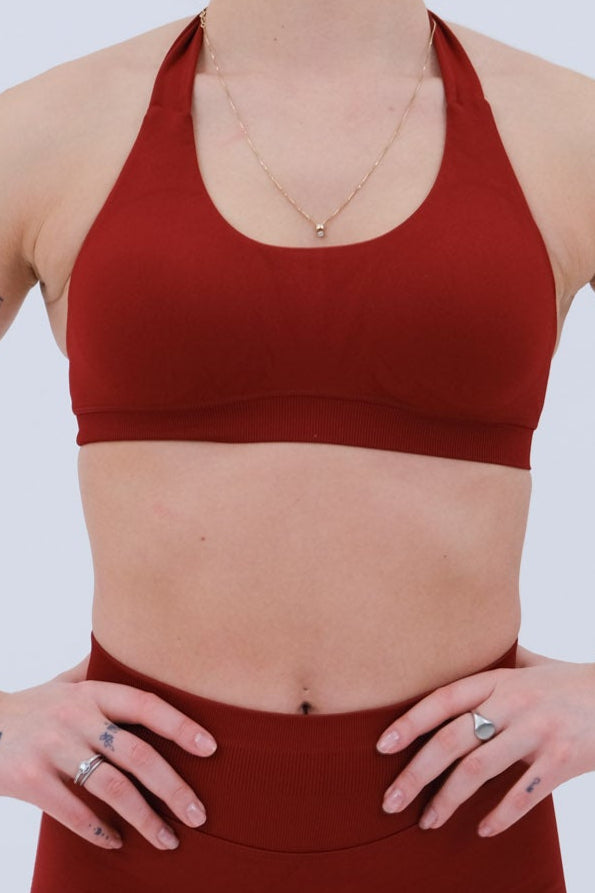 halterneck Sports Bra | White