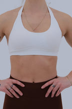 halterneck Sports Bra | White