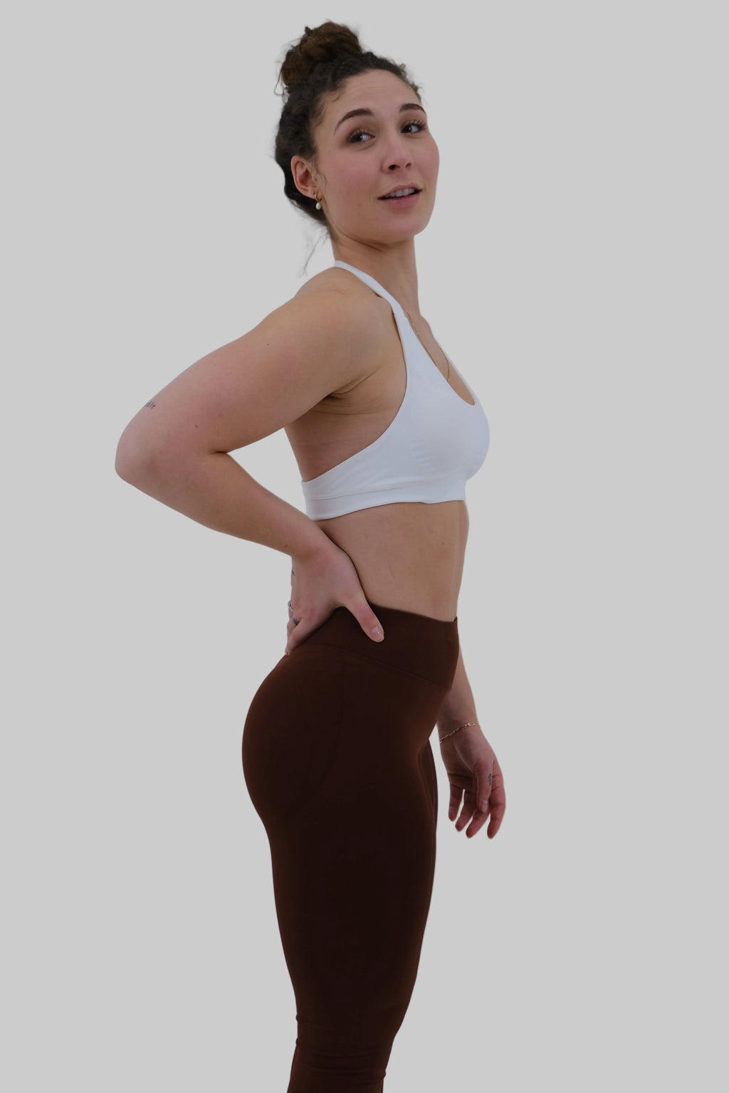 halterneck Sports Bra | White