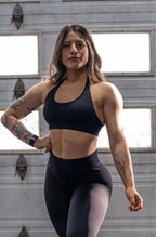 HalterNeck Sports Bra | Black